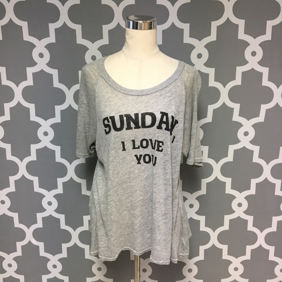 ❌SOLD❌ WILDFOX Sunday, I Love You T Shirt : 10:C - Picture 3 of 8